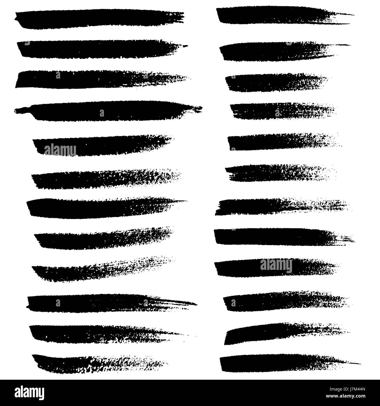 Ink vector brush strokes set. Vector illustration. Grunge hand drawn ...