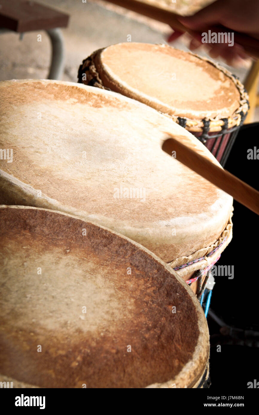 African style drumming Stock Photo Alamy