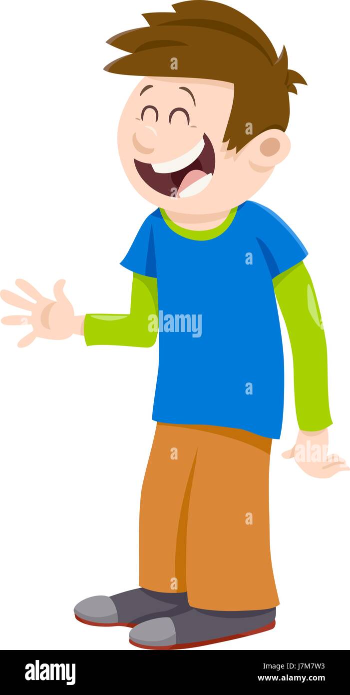 Illustration of Happy Boy Kid Cartoon Character Stock Vector Image ...