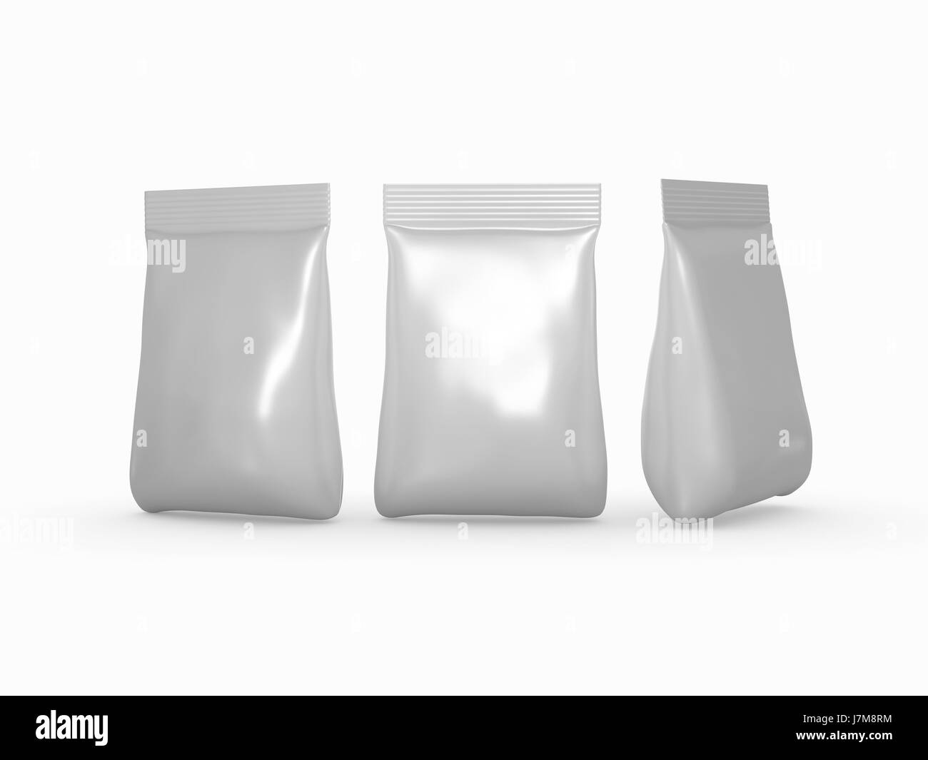 foil  bag  packet  with clipping path,  Packaging  or wrapper for a wide variety of product like sweet, snack, milk powder, coffee, salt, sugar, powde Stock Photo