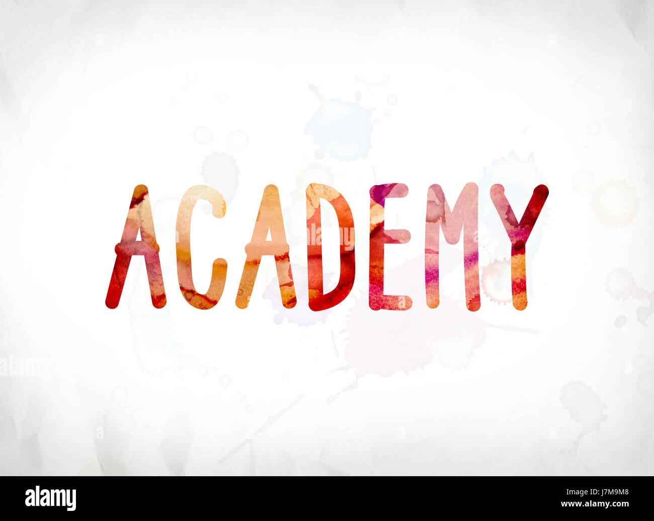 the-word-academy-concept-and-theme-painted-in-colorful-watercolors-on-a