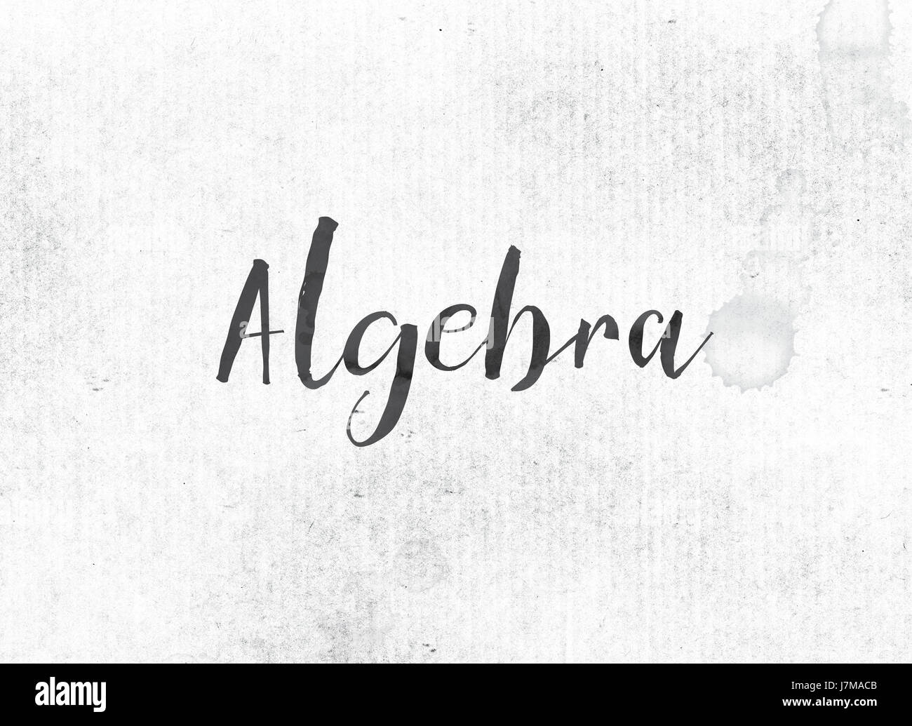 The word Algebra concept and theme painted in black ink on a watercolor  wash background Stock Photo - Alamy