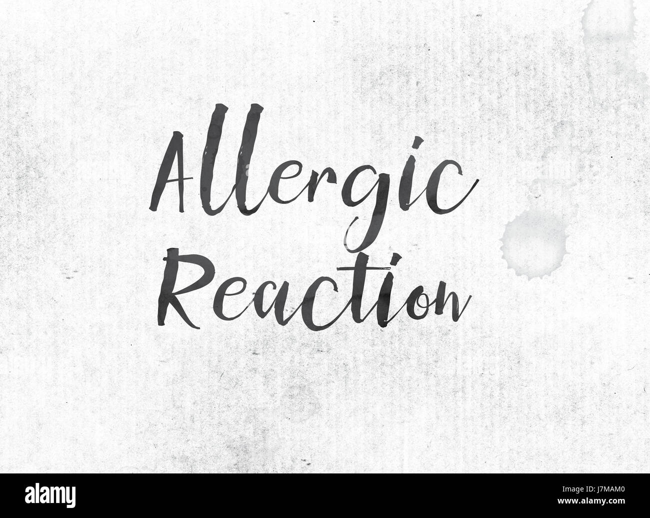 The words Allergic Reaction concept and theme painted in black ink on a
