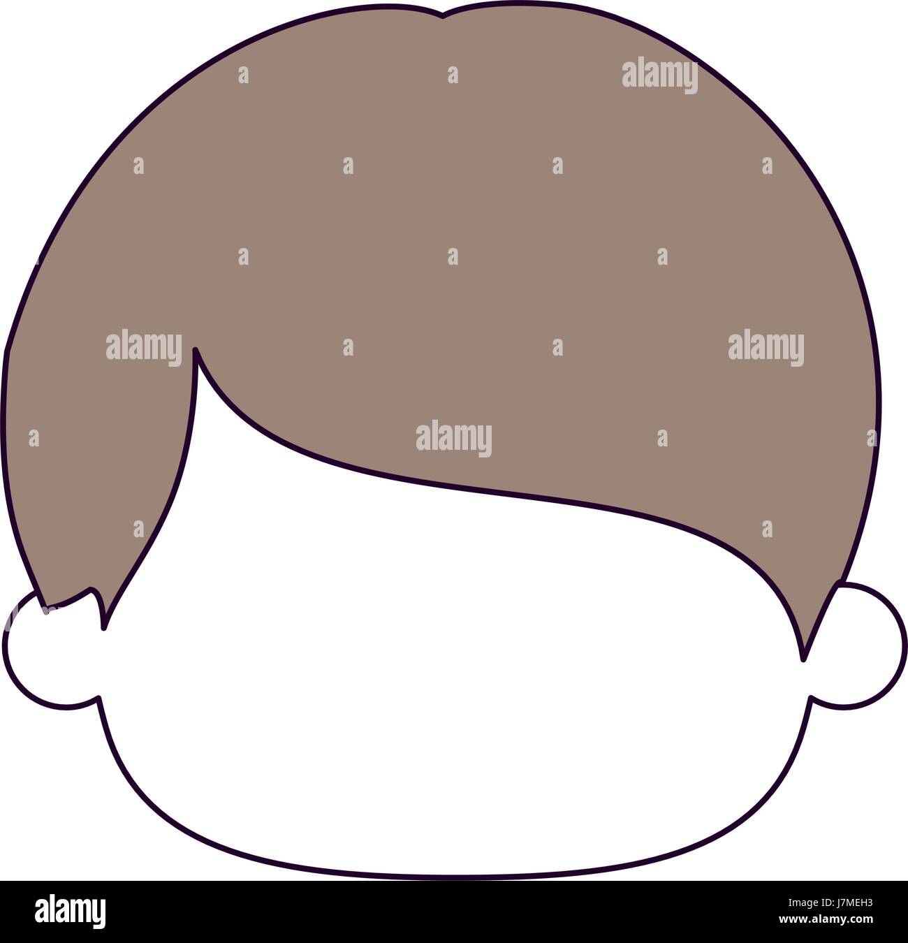 Silhouette Color Sections And Light Brown Hair Of Faceless Head Of