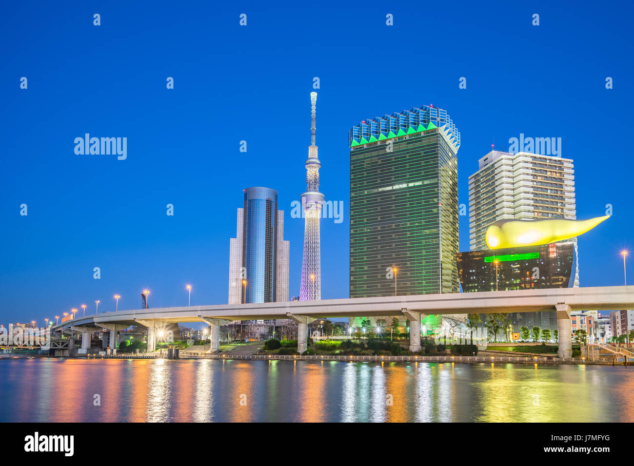 Tokyo cityscape at night in Japan. Stock Photo