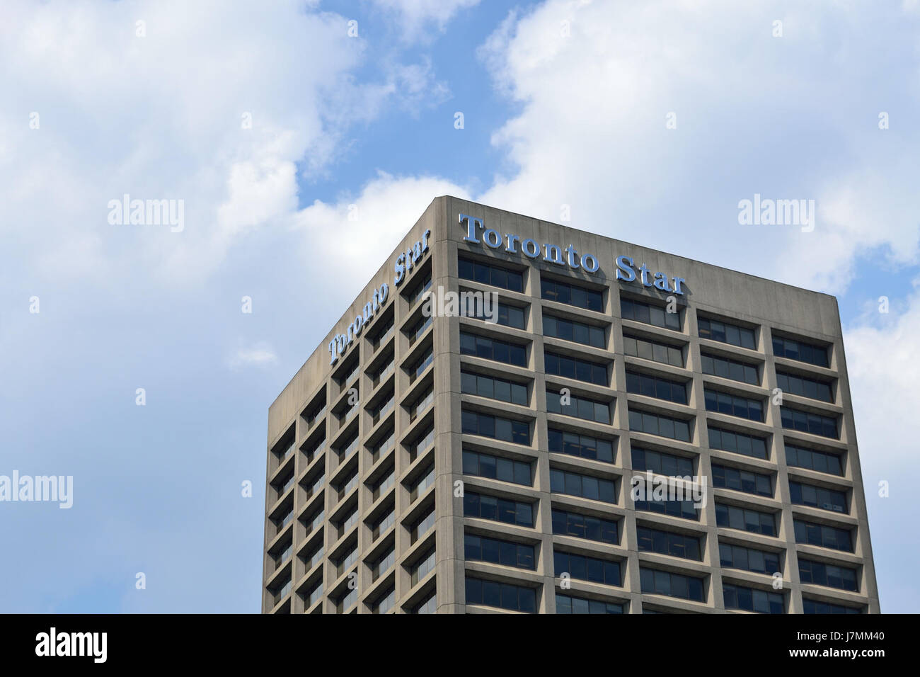 1 Yonge Street in Toronto is a well-known location and an iconic street in the city. The Toronto Star, a major Canadian newspaper, has its headquarters on this street, contributing to the area's historical and cultural significance in Canadian media. Stock Photo