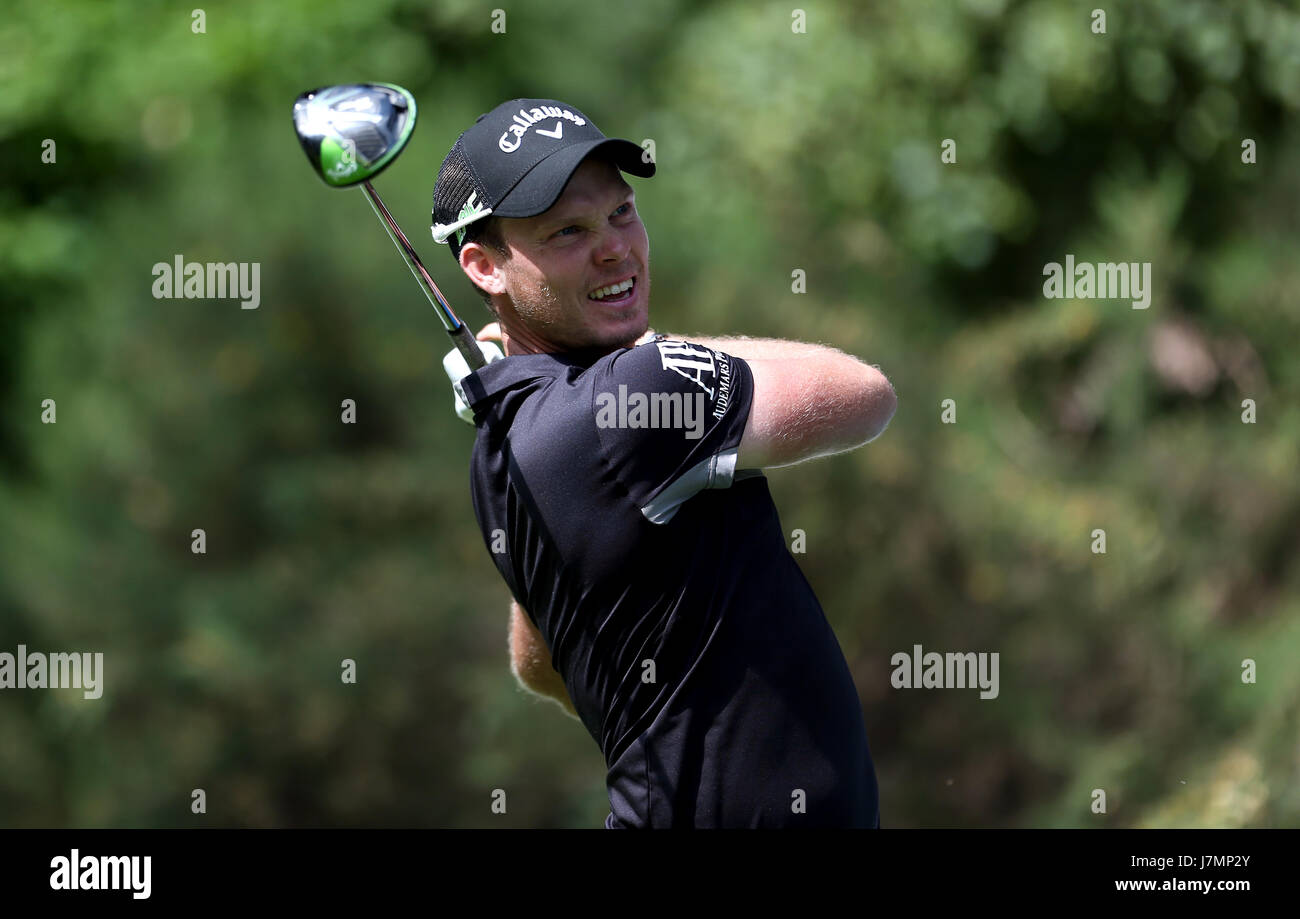 England's Danny Willett tees off on the thirteenth during day one of the 2017 BMW PGA Championship at Wentworth Golf Club, Surrey. Stock Photo