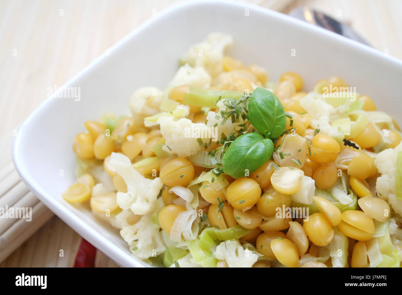 peas chicory pea chickpeas channa dhal salad food aliment dainty vegetable diet Stock Photo