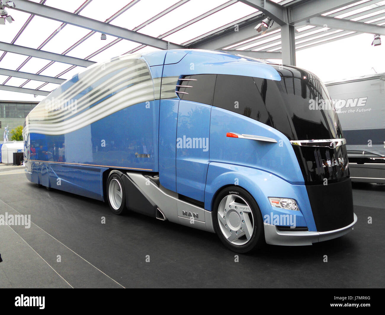 2012 MAN Concept truck with Krone AeroLiner. Facing right. Spielvogel Stock Photo