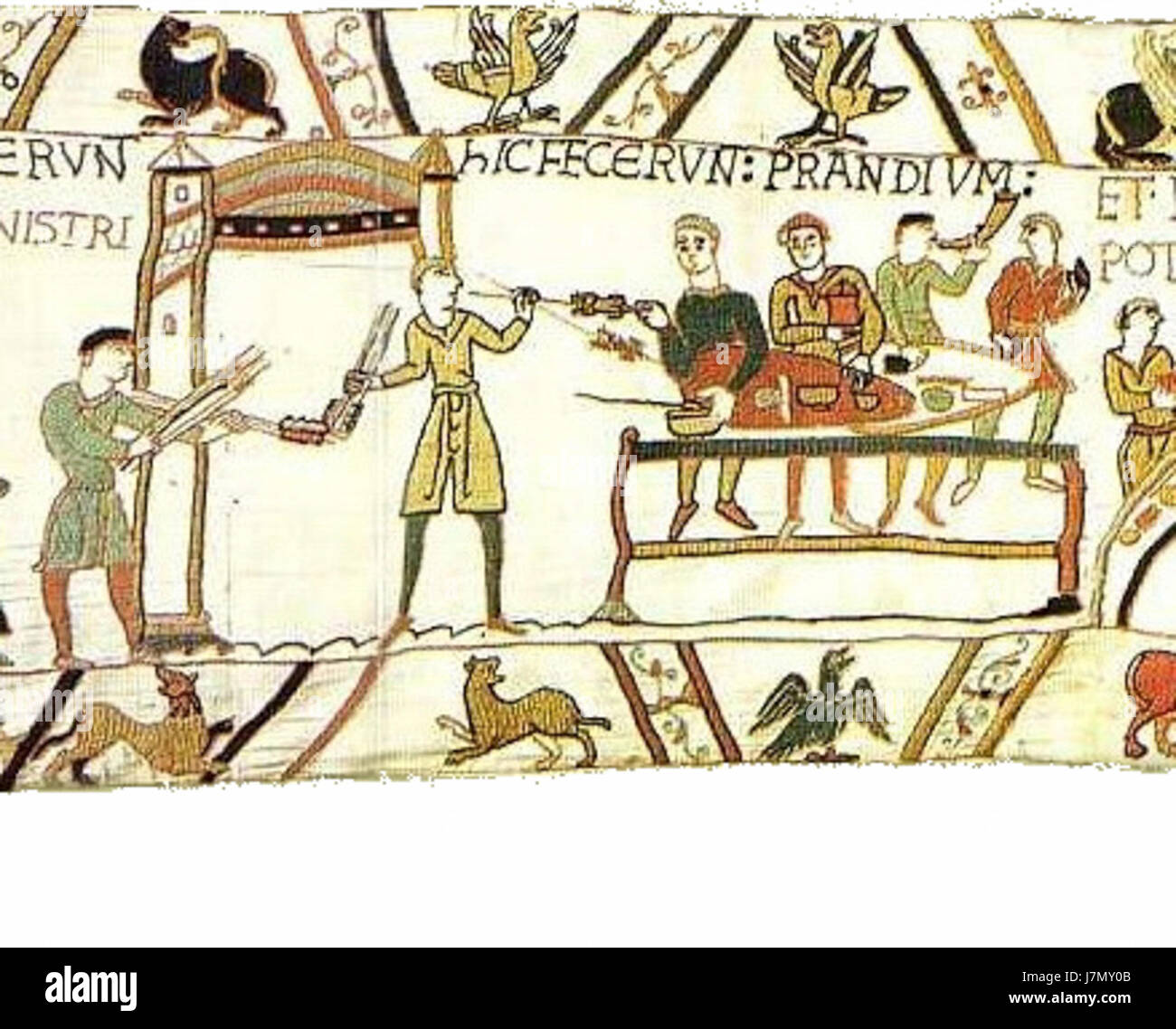 Scene 43a from the Bayeux Tapestry depicts a key moment in the Norman ...