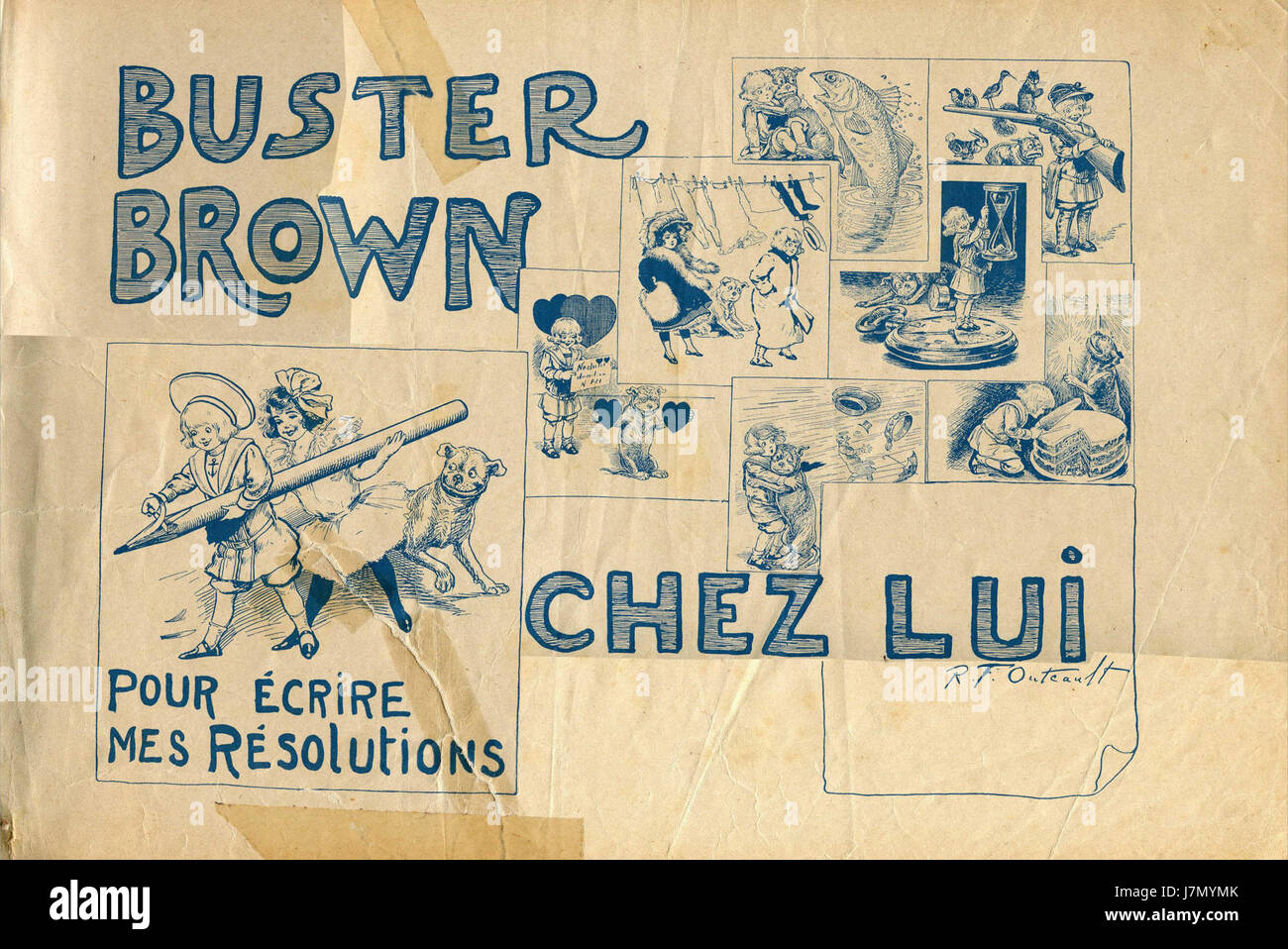 Buster Brown, a popular comic character from the early 20th century, is ...