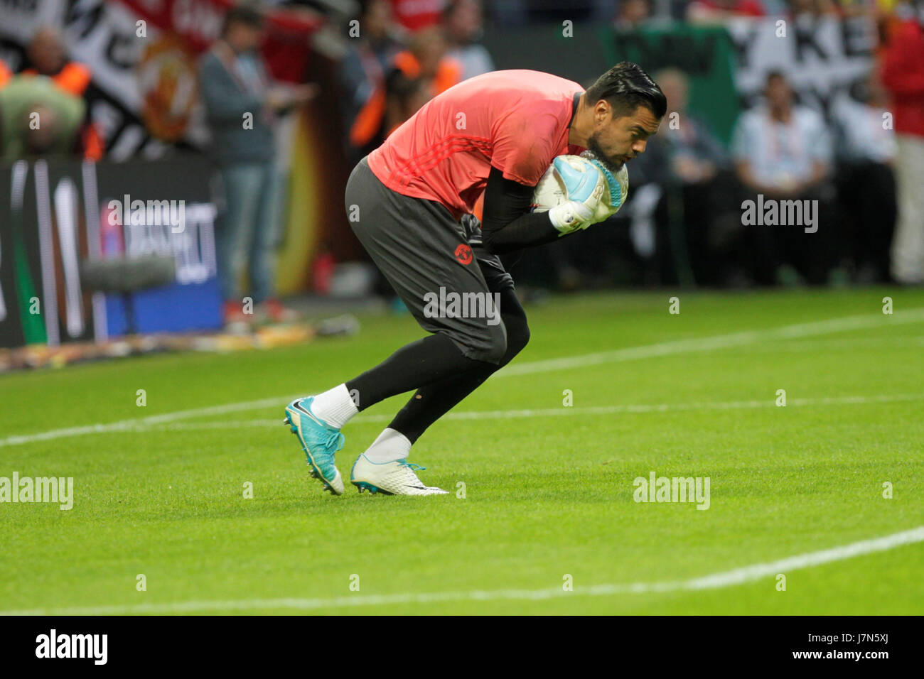 May 24th 2017, Friends Arena, Stockholm, Sweden; UEFA Europa League Cup  Final, Manchester United versus Ajax Amsterdam; Sergio Romero in action  Stock Photo - Alamy