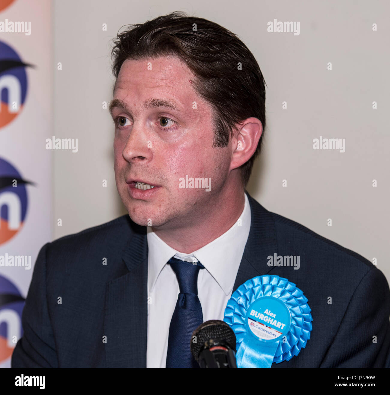Brentwood, UK. 25th May, 2017.  Alex Burghart Conservative party candidateat the Brentwood and Ongar Constituency Hustings, Holiday Inn, Brentwood Credit: Ian Davidson/Alamy Live News Stock Photo