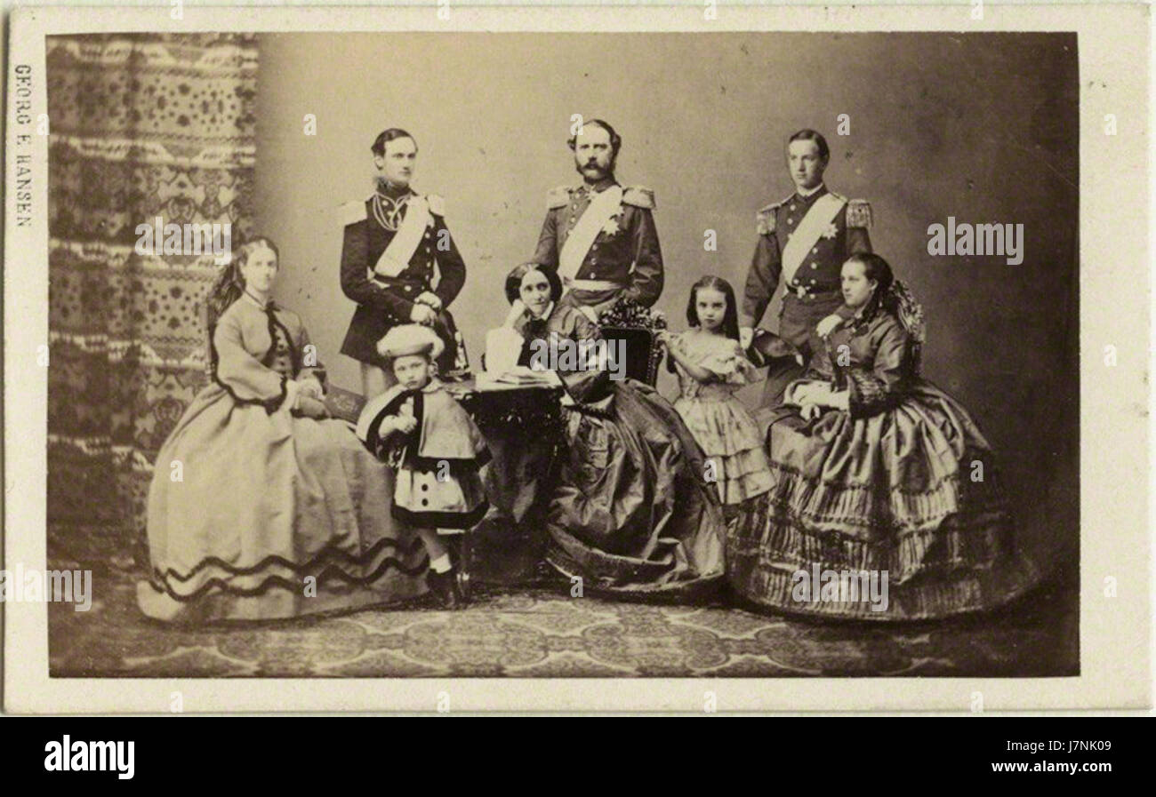 Christian IX Denmark and family 1862 Stock Photo