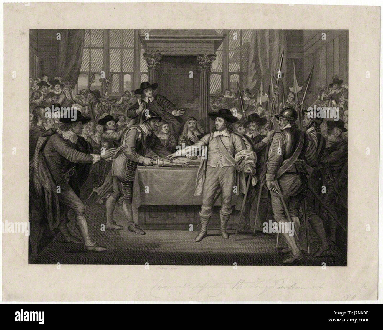 Cromwell dissolving the Long Parliament by Burnet Reading Stock Photo