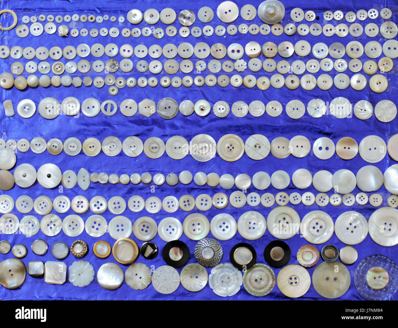 button sewing blue object fashion industry ornate textile collection