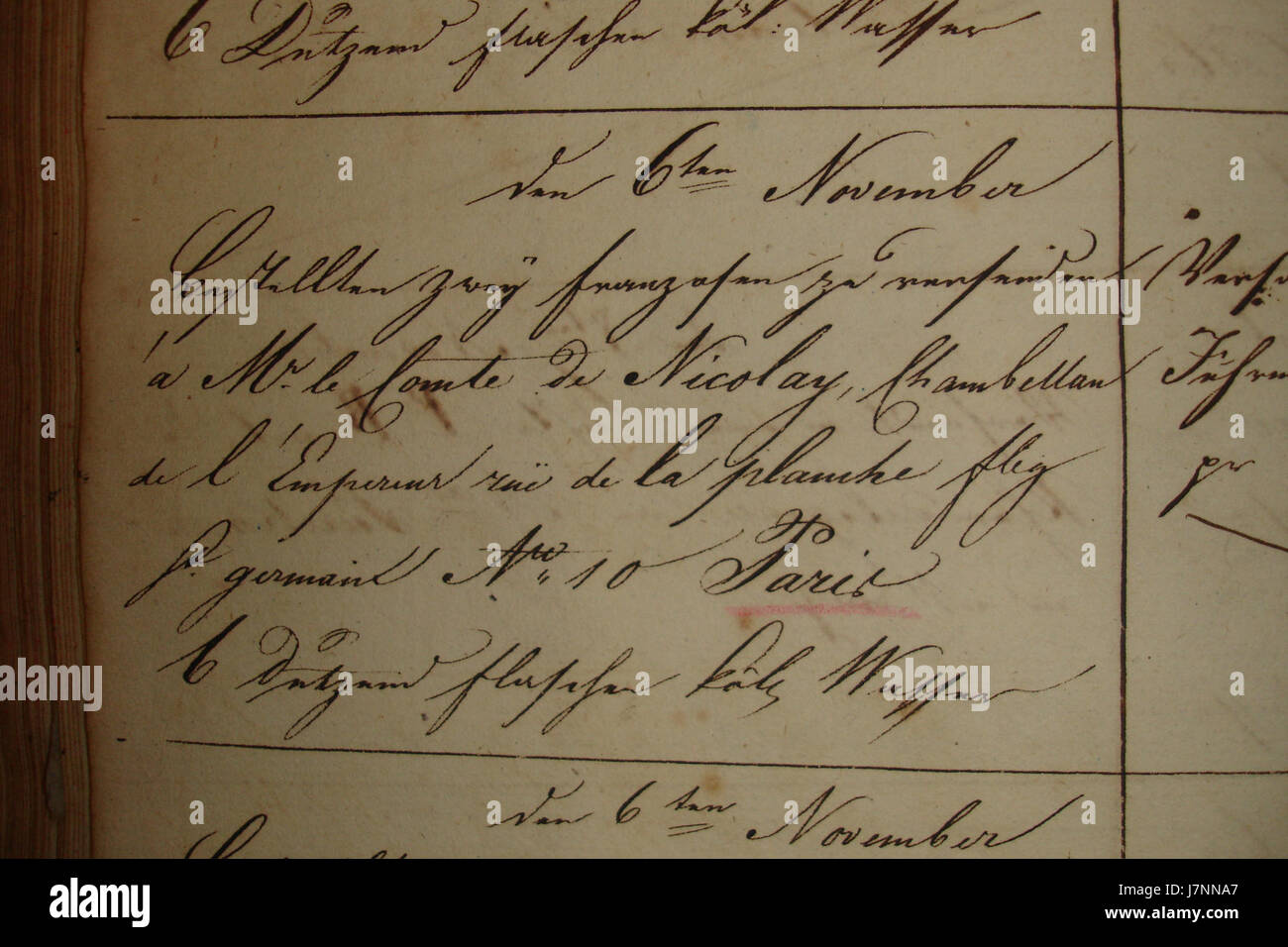 1811 11 06 Bestellung fuer Napoleon durch seinen Kammerdiener Stock Photo