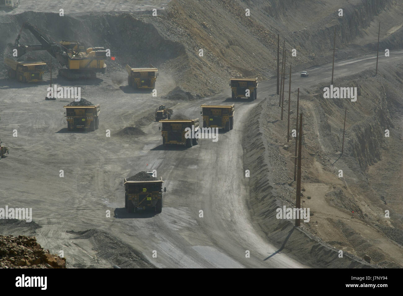 2012.09.29.104651 Trucks Bingham Canyon Mine Utah Stock Photo