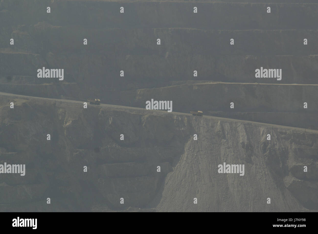 This refers to a specific event or image captured at the Bingham Canyon Mine in Utah on September 29, 2012. The Bingham Canyon Mine is one of the largest open-pit copper mines in the world. Stock Photo