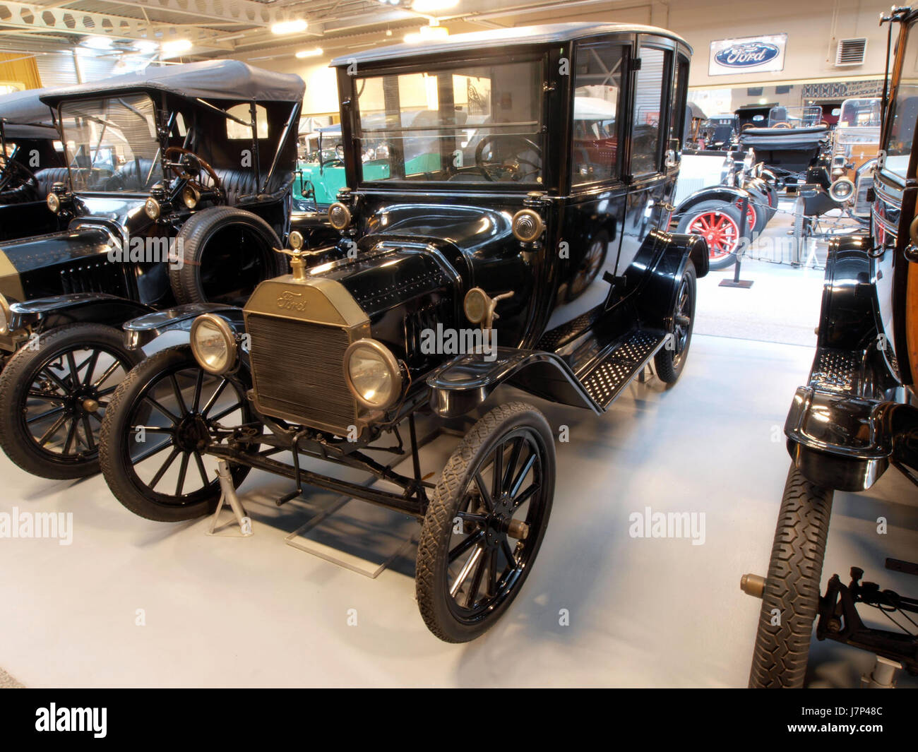 The 1916 Ford T, also known as the Model T, was one of the most iconic cars in automotive history, designed by Henry Ford. This classic vehicle played a key role in making automobiles affordable and accessible to the masses during the early 20th century. Stock Photo
