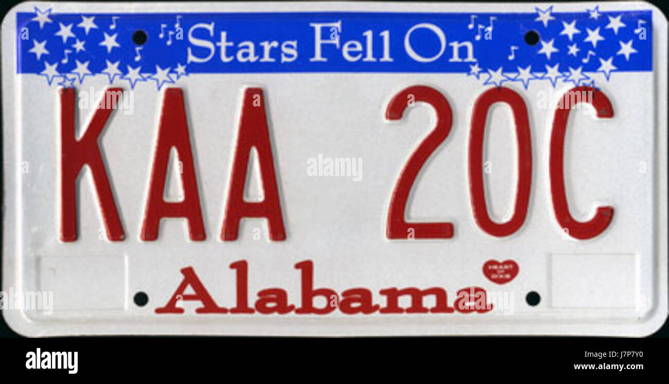 2002 Alabama License Plate Stock Photo Alamy