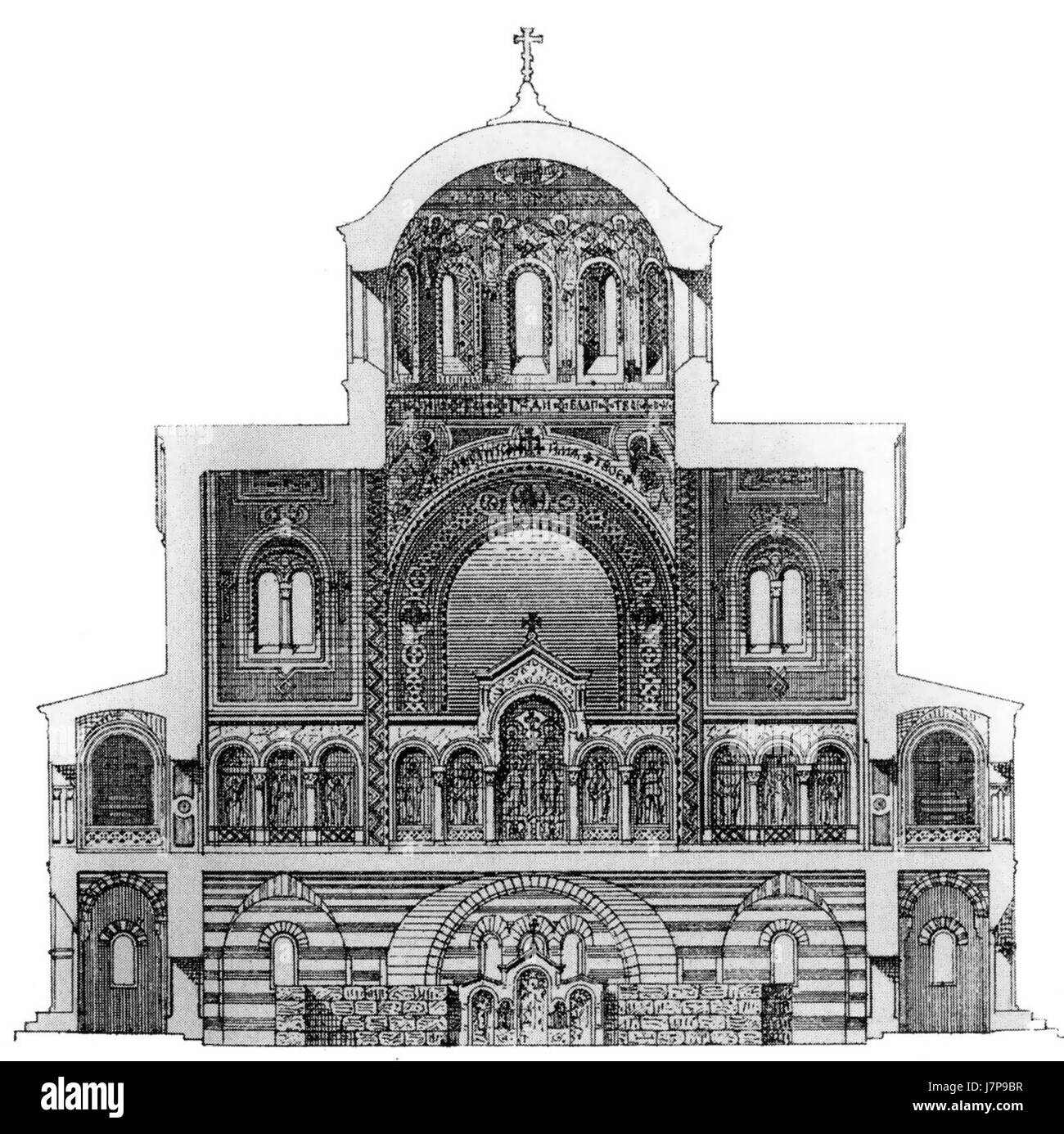 David Grimm, Chersonesos cathedral cutaway NS 1859 Stock Photo