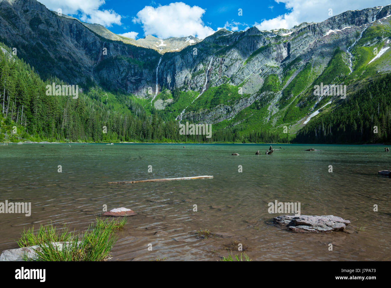 avalanche lake / glacier national park landscape water views Stock Photo