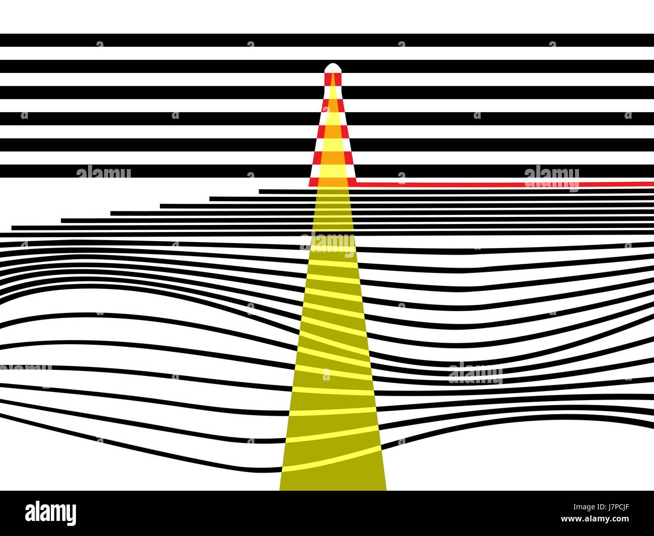 abstract linear vector background with lighthouse Stock Vector Image ...