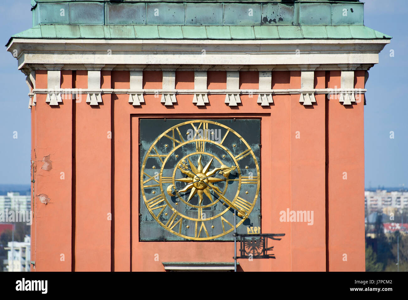 Tower Clock of Royal Castle in Warsaw Old Town listed World Heritage by