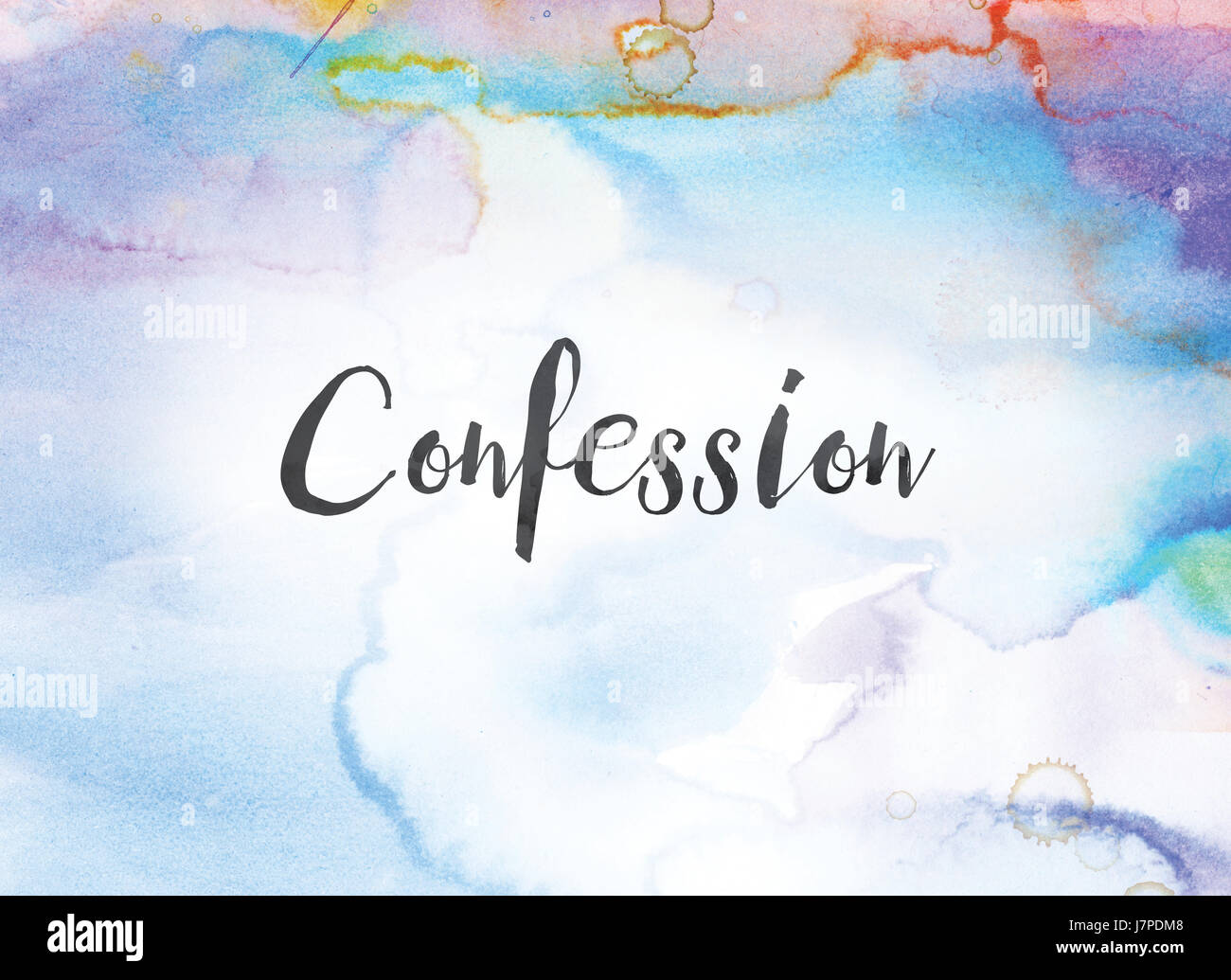 The word Confession concept and theme written in black ink on a