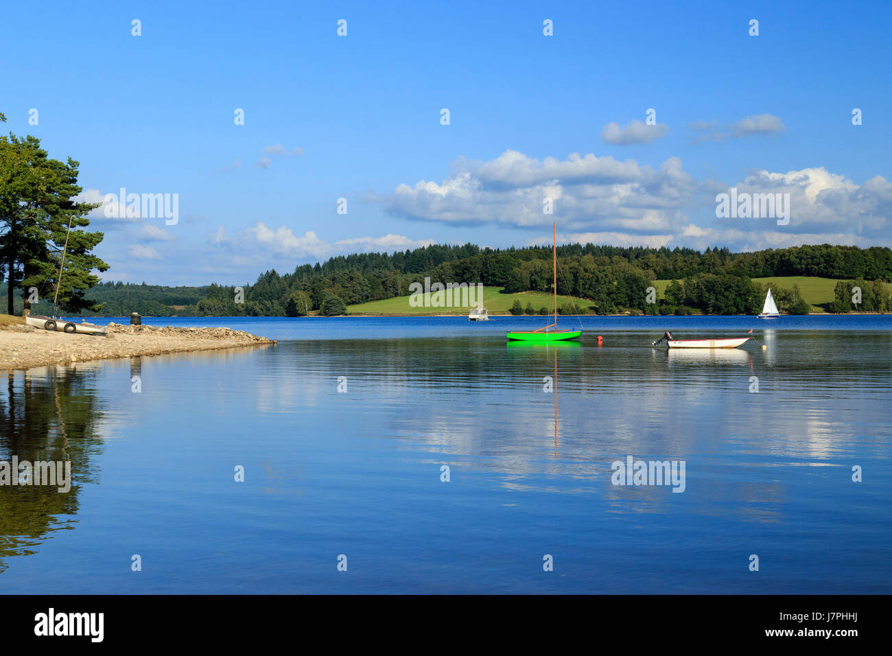 France, Creuse, Vassiviere lake, Peyrat le Chateau, Crozat harbour Stock Photo
