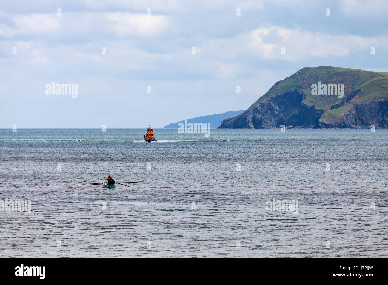 Lifeboat at Fishguard, Pembrokeshire Stock Photo