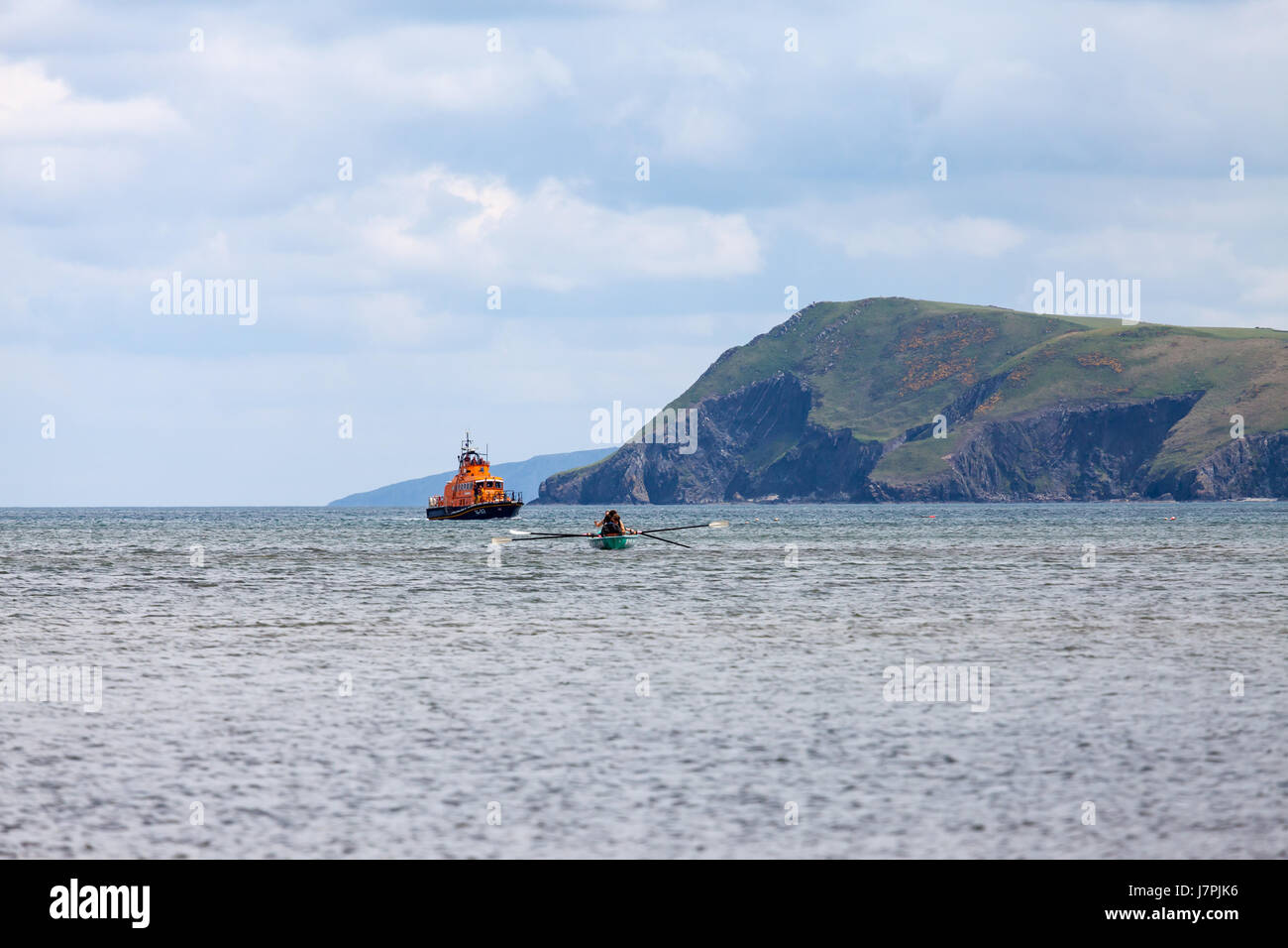 Lifeboat at Fishguard, Pembrokeshire Stock Photo