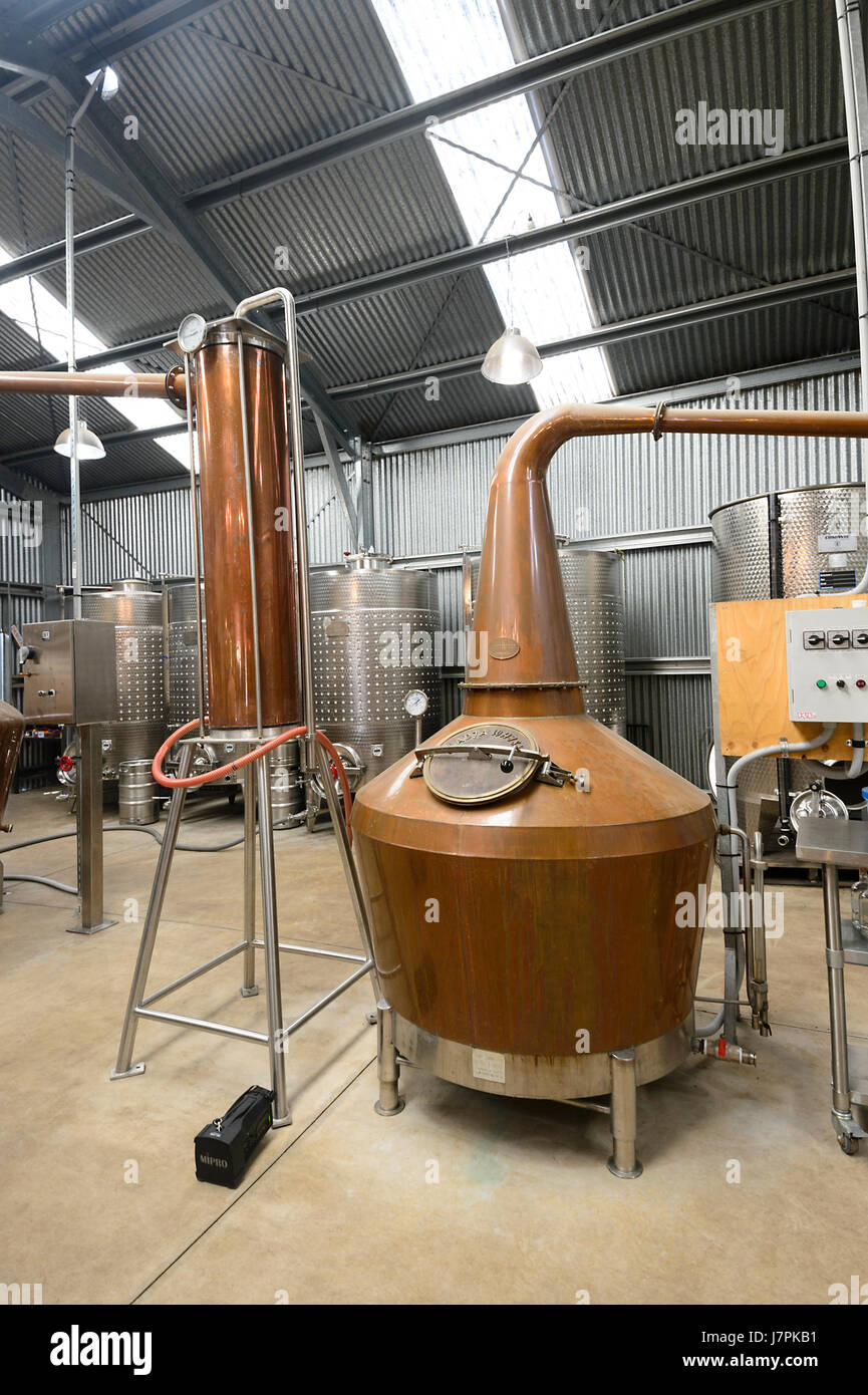 Vats for distilling Whisky at Joadja distillery, Joadja, Southern Highlands, New South Wales, NSW, Australia Stock Photo