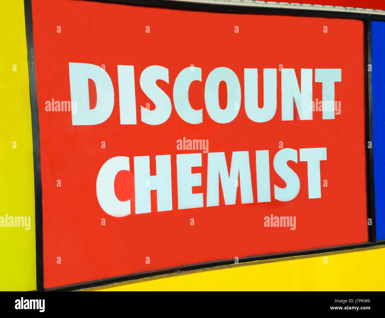 Discount Chemist Sign, New South Wales, NSW, Australia Stock Photo
