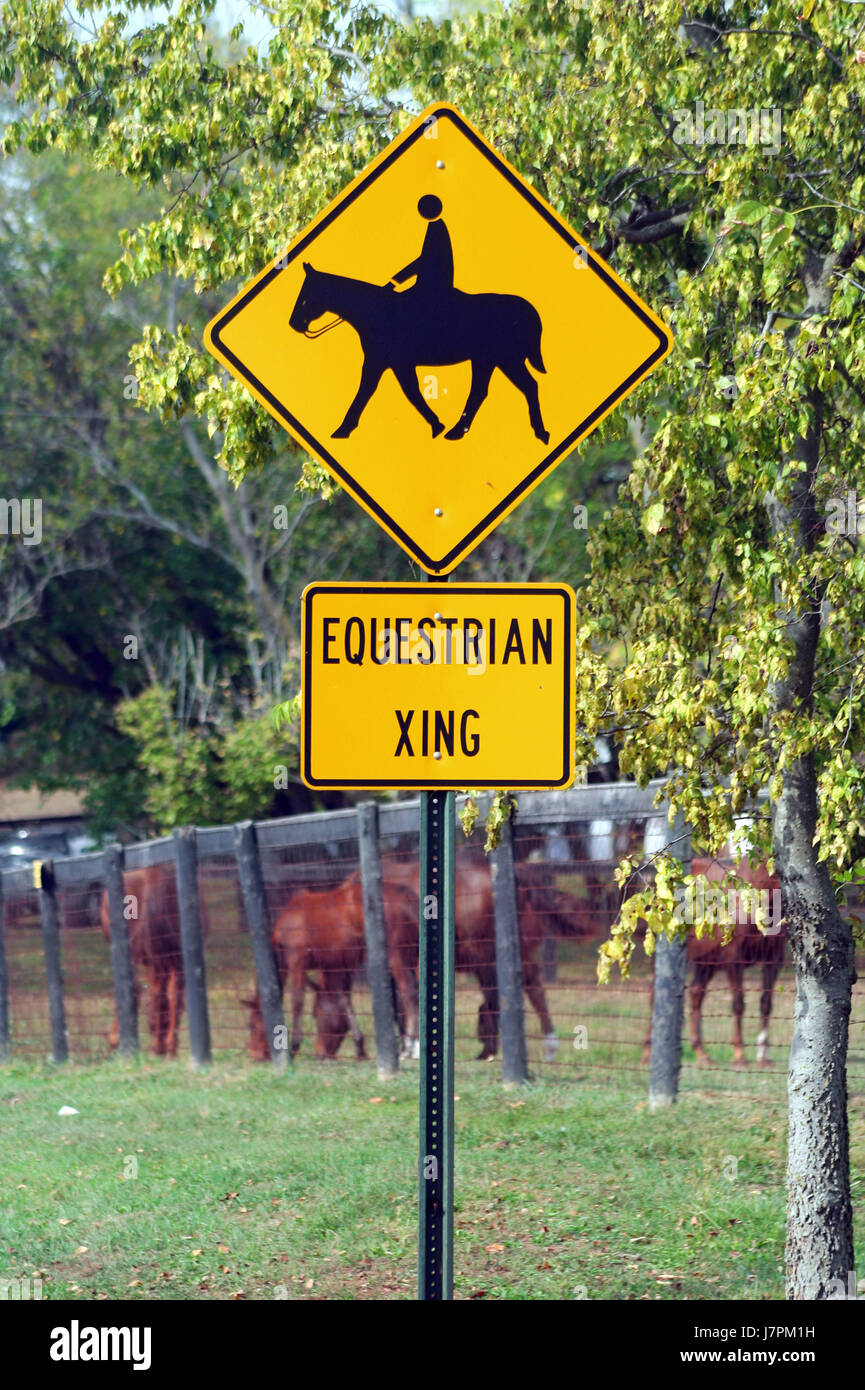 Horse Crossing Sign Stock Photos & Horse Crossing Sign Stock Images Alamy