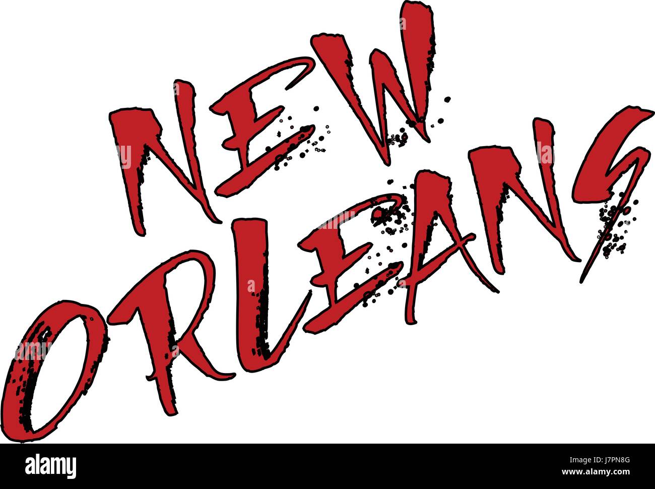 New Orleans text illustration on white background Stock Vector
