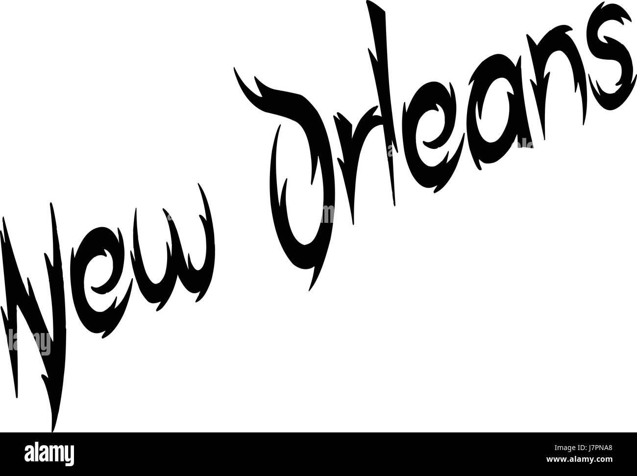 New Orleans text illustration on white background Stock Vector