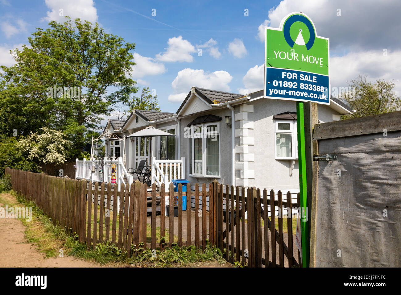 Cabin built static homes for sale on the tow path on the River Medway at Tea Pot Island, near
