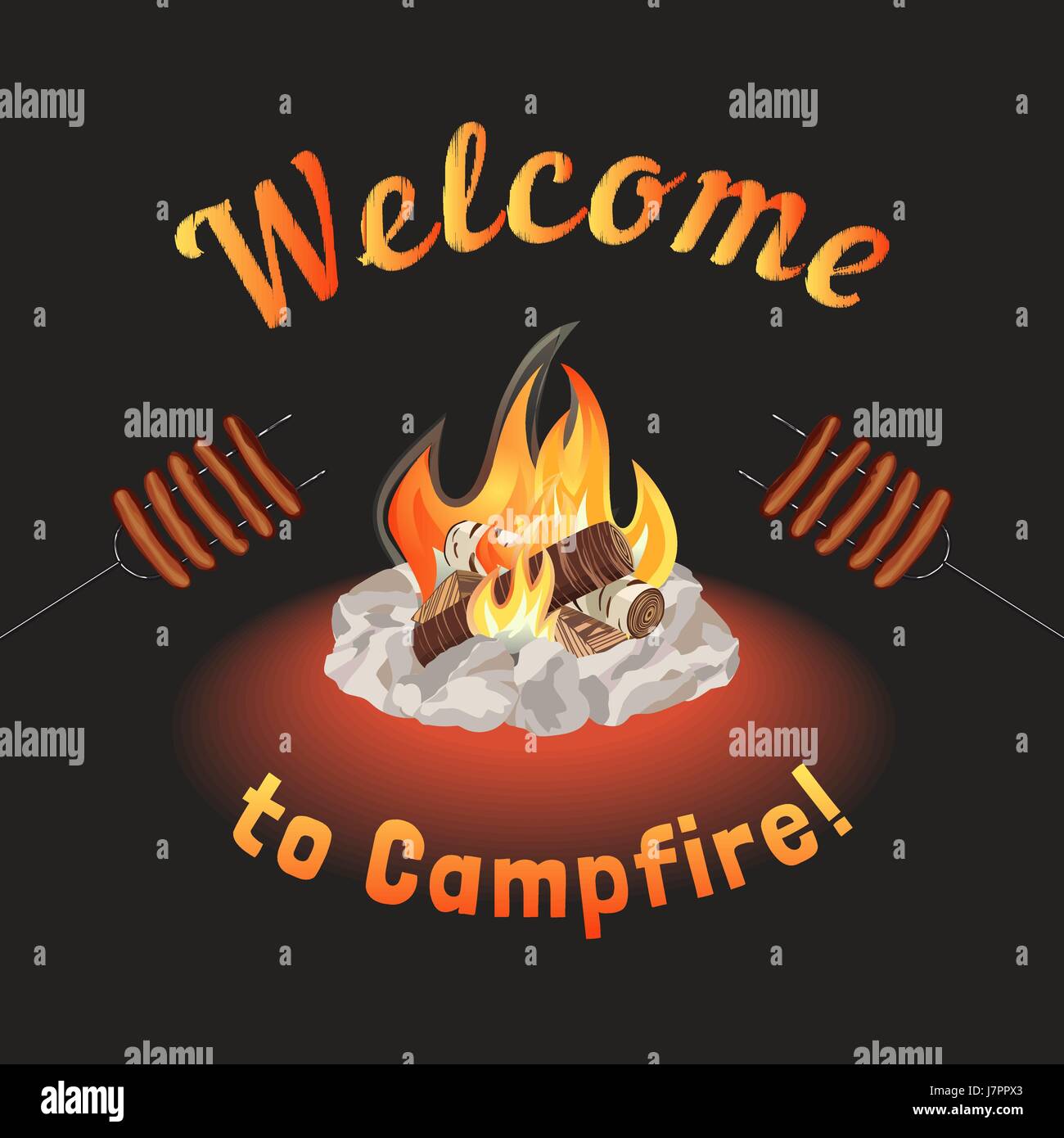 Campfire icon. Stock Vector