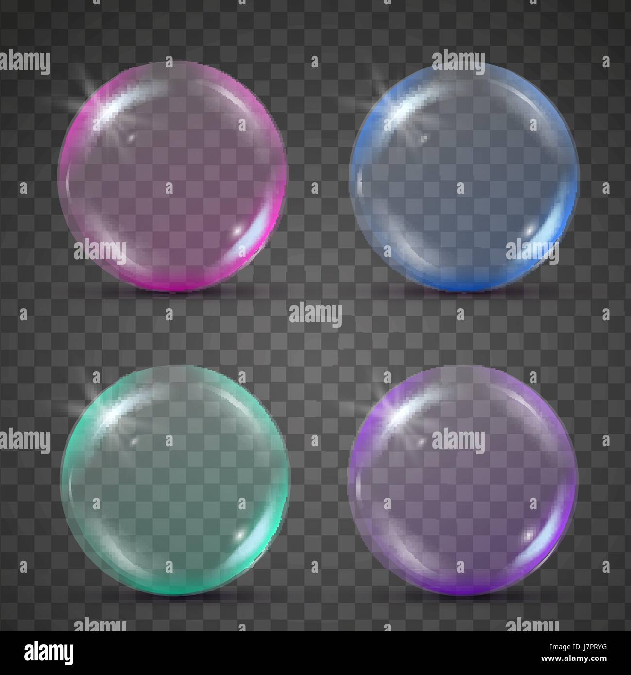 Colorful realistic bubbles with rainbow reflection Stock Vector Image ...