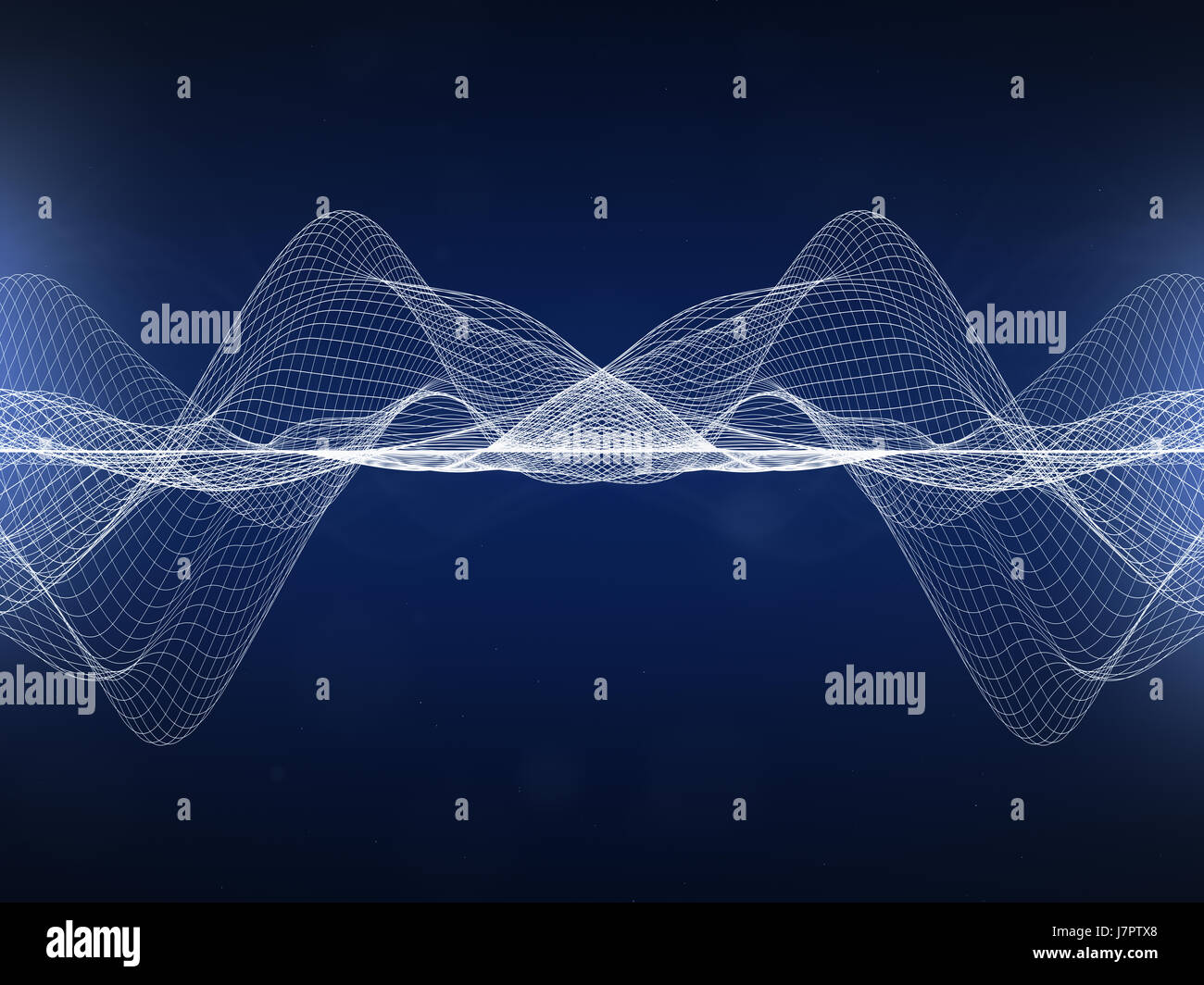 Abstract Wavy Lines, white distorted lines on blue background Stock ...