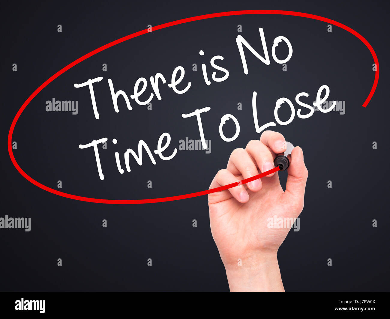 Lose Time Visual Man Hand writing There is No Time To Lose with black marker on visual ...