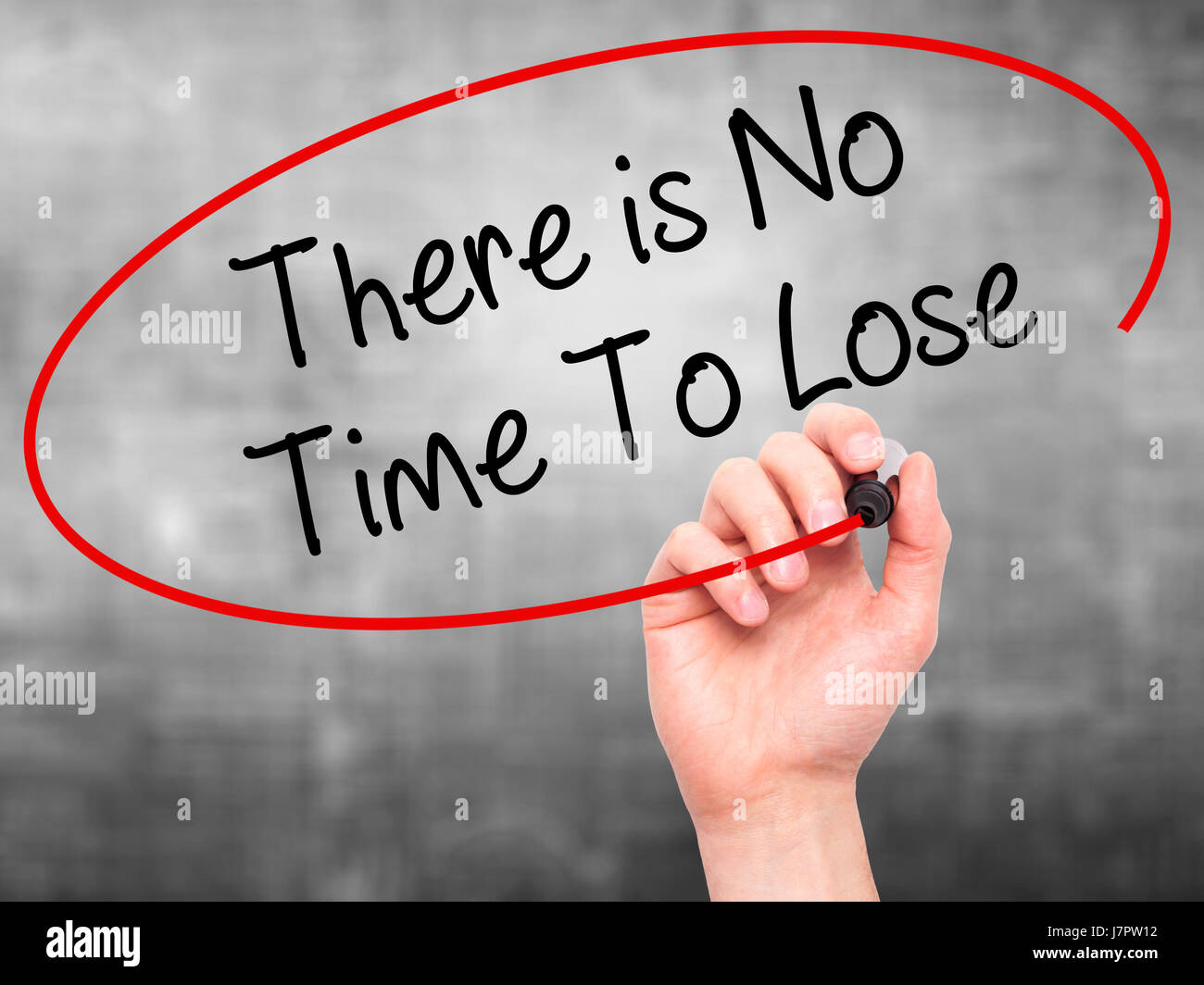 Lose Time Visual Man Hand writing There is No Time To Lose with black marker on visual ...