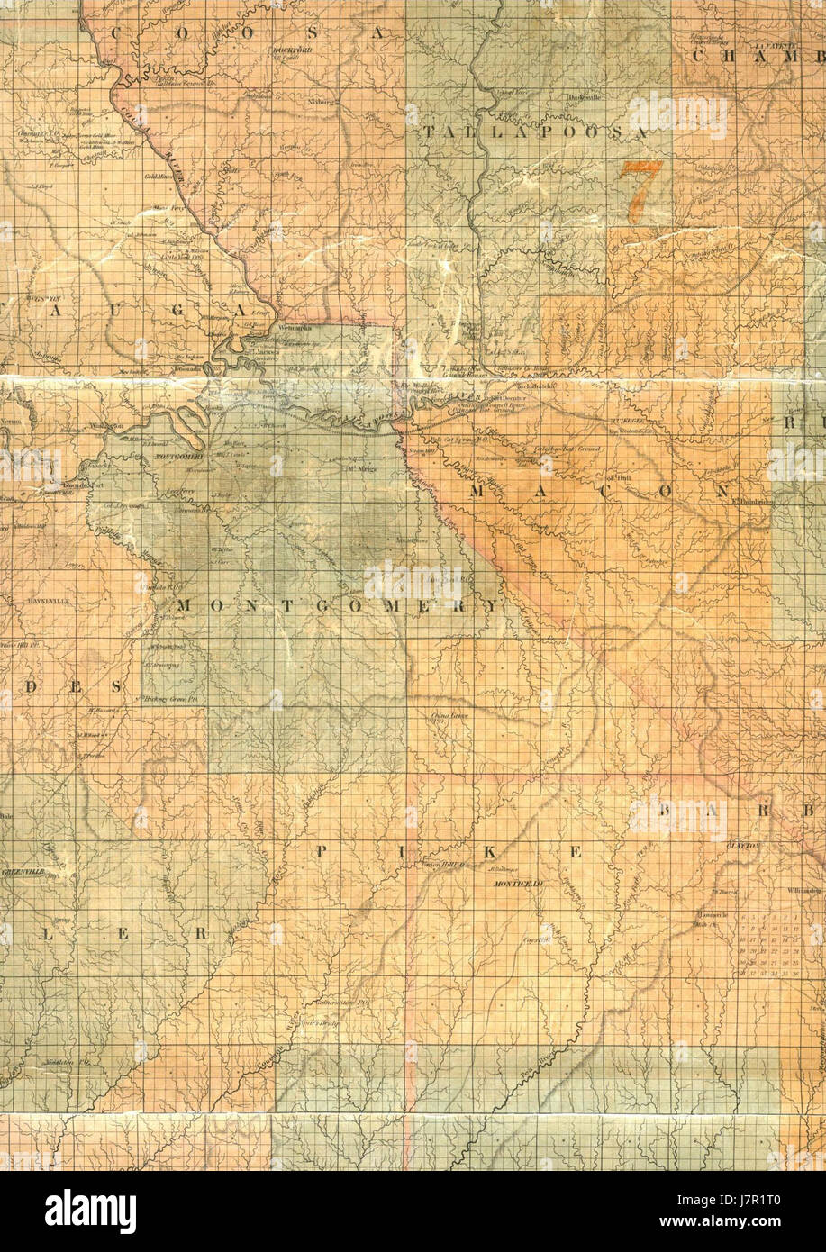 1840 Map of Montgomery County, Alabama Stock Photo - Alamy