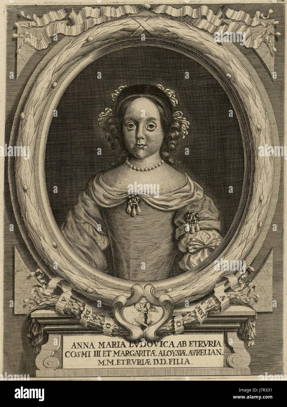 Anna Maria Ludovica ab Etruria, Cosimo III, Margarita Aloysia Aurelian. Stock Photo