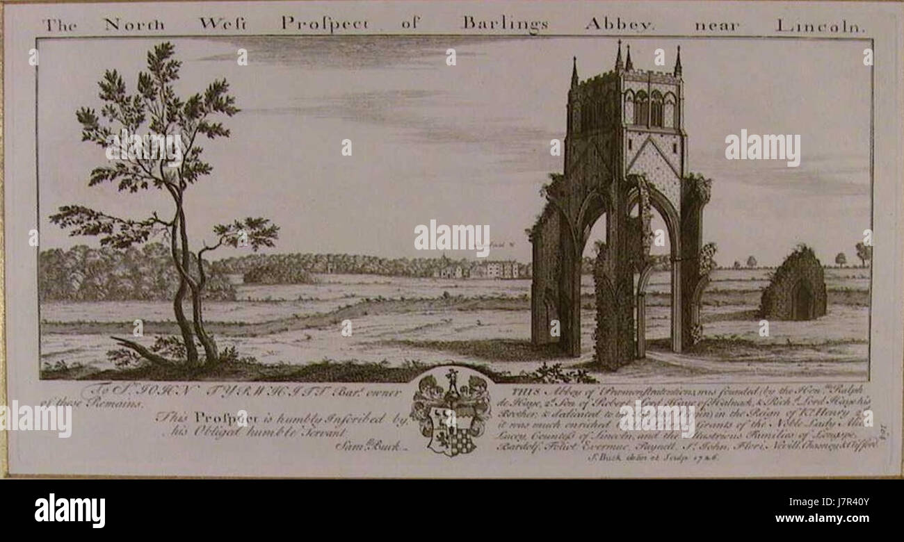 Barlings Abbey 1726 Stock Photo