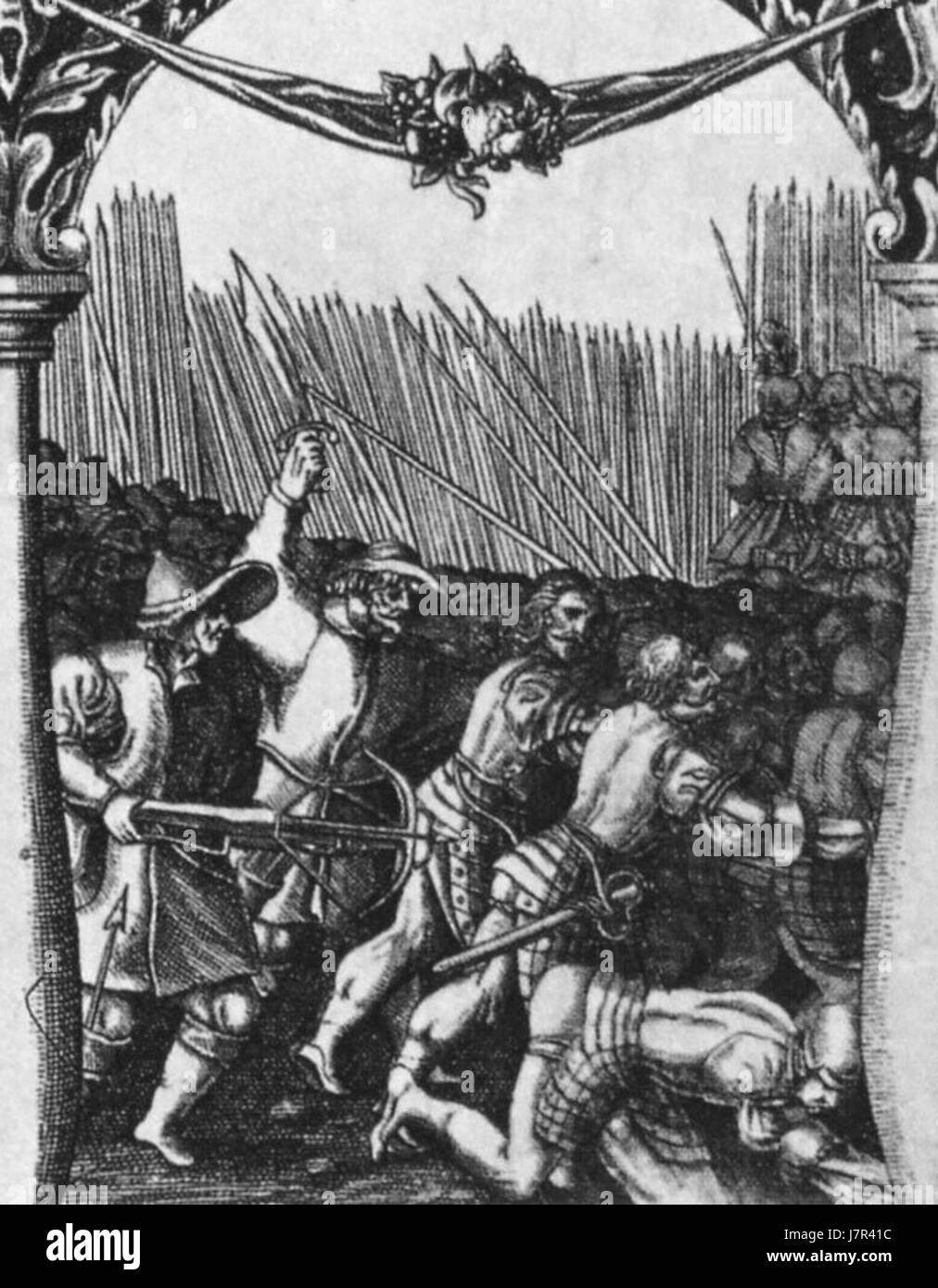 'Blodbadstavlan scen 8' refers to a scene from 'The Bloodbath Painting,' possibly an artwork or historical depiction of a violent or significant event in history. It could depict a historical conflict or dramatic incident. Stock Photo