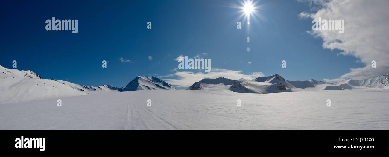 science arctic ice fjord scandinavia snow blue science research arctic cold Stock Photo