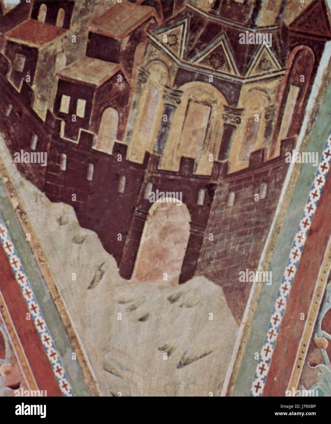 Cimabue was an Italian painter and mosaicist, a precursor to the Italian Renaissance. His works, including altarpieces and frescoes, influenced later artists like Giotto. Stock Photo